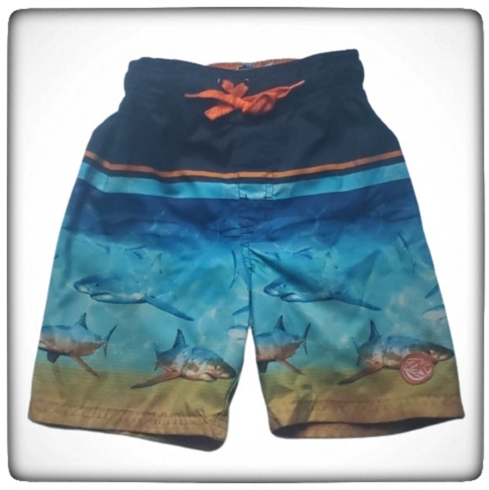 Shark Boy's Swim Trunks- Small 4